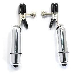 Nipple Clamps with Silver Vibrating Bullets
