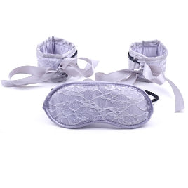 Sliver Lace Blindfold and Cuffs