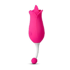Silicone Rose Massager with Tongue